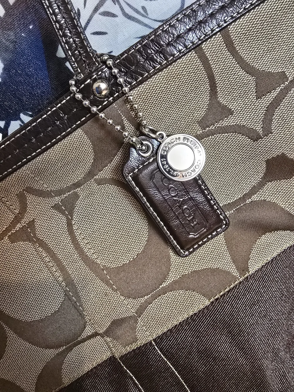 Coach Y2K Vintage Monogram Signature Canvas Tote Bag Brown